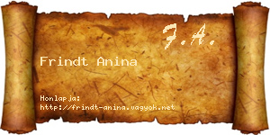 Frindt Anina névjegykártya